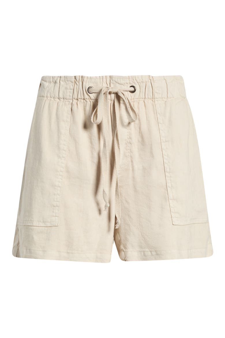 Katana Drawstring Linen Blend Shorts, Alternate, color, SAND
