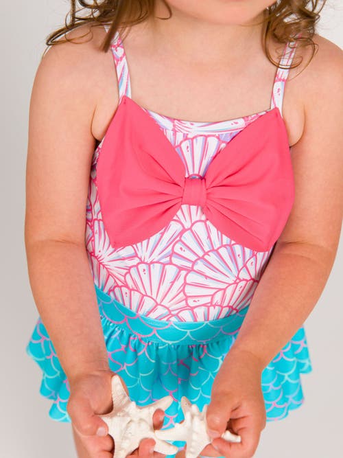 Rufflebutts Girls Upf50+ Big Bow Skirted One Piece In Multi