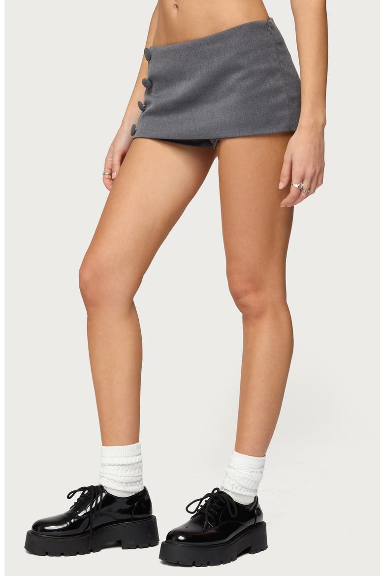 Imaney Button Miniskort, Alternate, color, DARK-GRAY