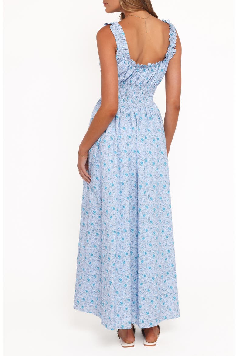 Marlena Ditsy Floral Smocked Midi Dress, Alternate, color, BLUE FLORAL