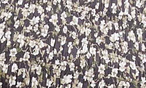 Madewell The Melody Floral Smocked Midi Dress In Dark Pavement