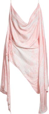 Balmain Foulard Print Open Shoulder Top
