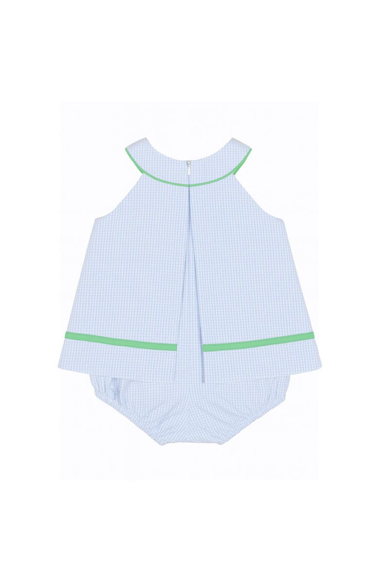 Florence Eiseman Check Seersucker Skirted Romper with Golf Cart, Alternate, color, Blue/White