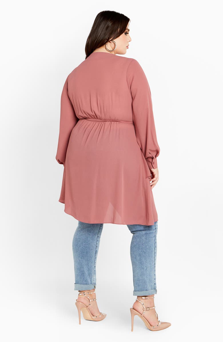 City Chic Lyric Faux Wrap Blouse, Alternate, color, Dusty Mauve