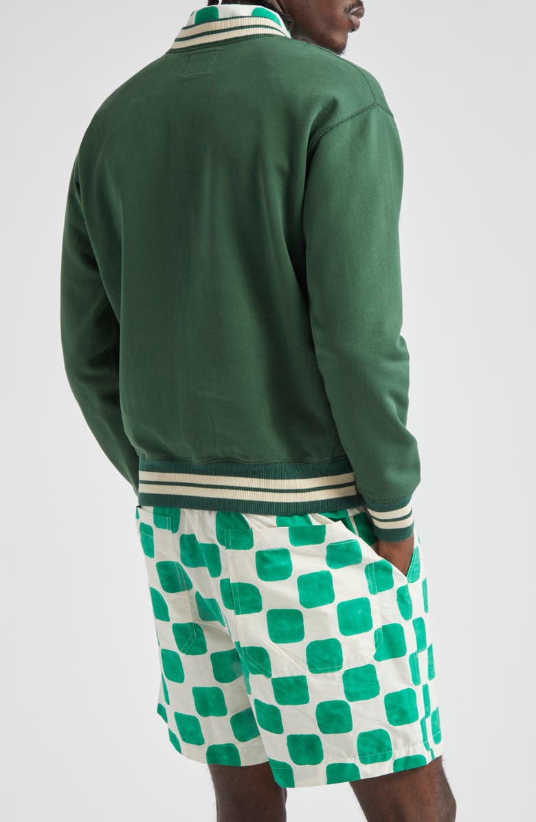 Drake's Stripe Trim Cotton Sweatshirt, Alternate, color, 