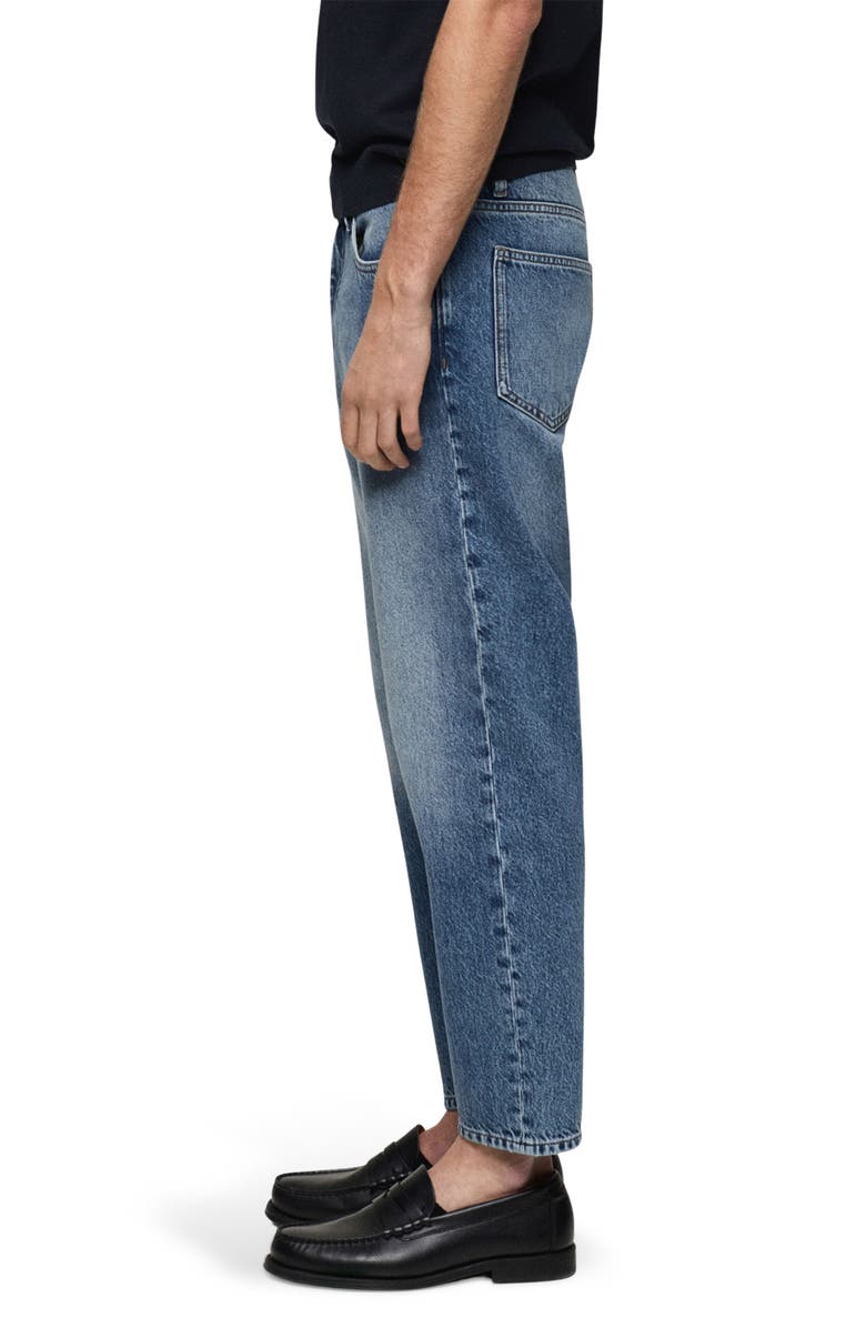 MANGO Crop Tapered Jeans, Alternate, color, Medium Blue