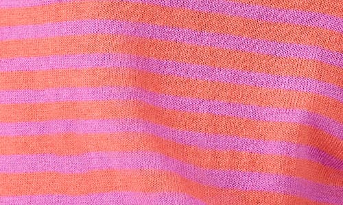 Nic + Zoe Nic+zoe Petite Striped Up Supersoft Sweater In Orange Multi