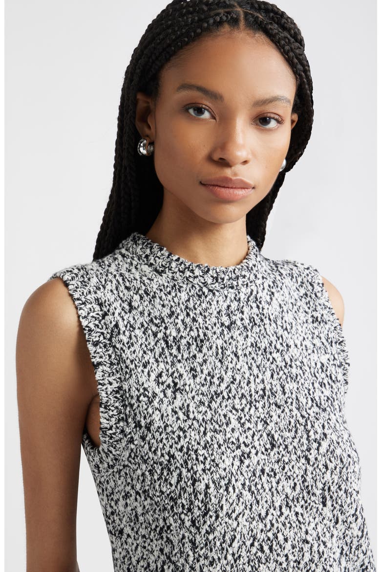 Marled Crewneck Sweater Vest, Alternate, color, BLACK-IVORY MARL