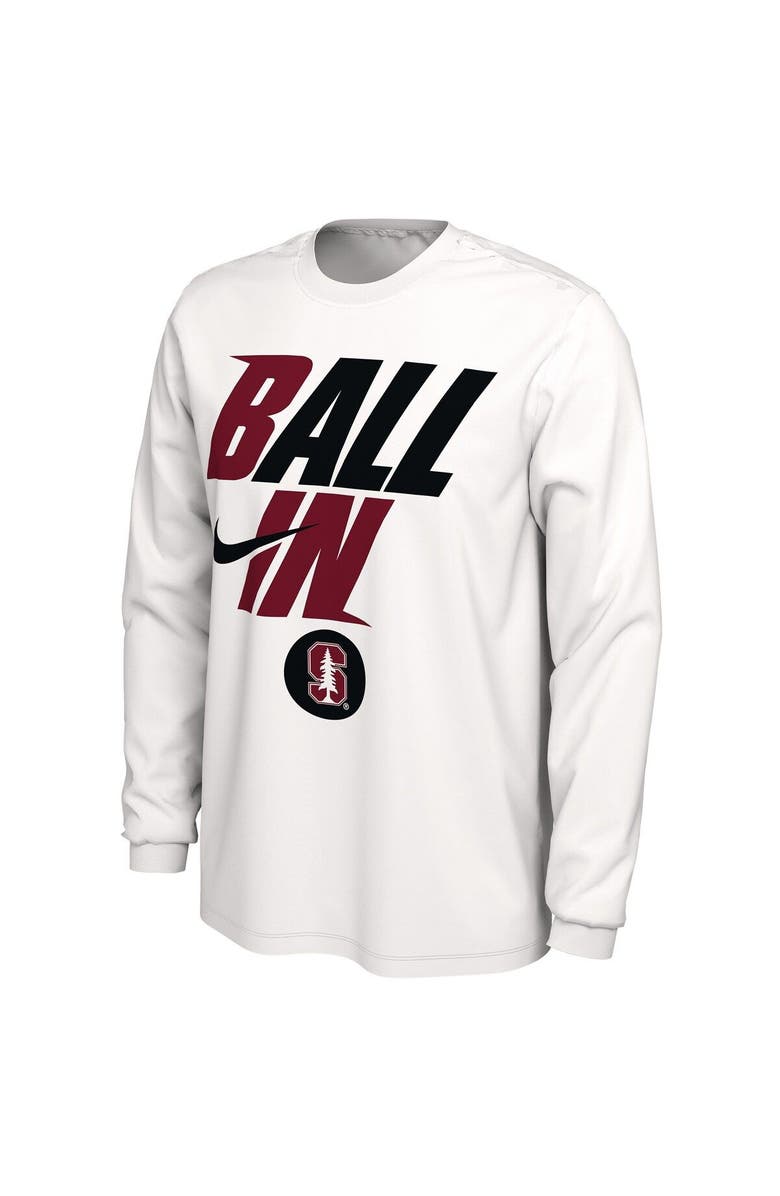 Nike Men's Nike White Stanford Cardinal Ball In Bench Long Sleeve T-Shirt, Alternate, color, 