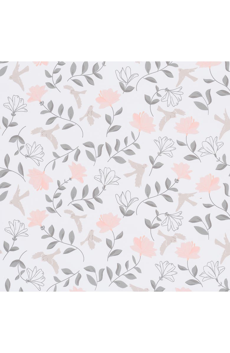 Lambs & Ivy Petals Floral 100% Cotton Fitted Crib/Toddler Sheet, Alternate, color, White