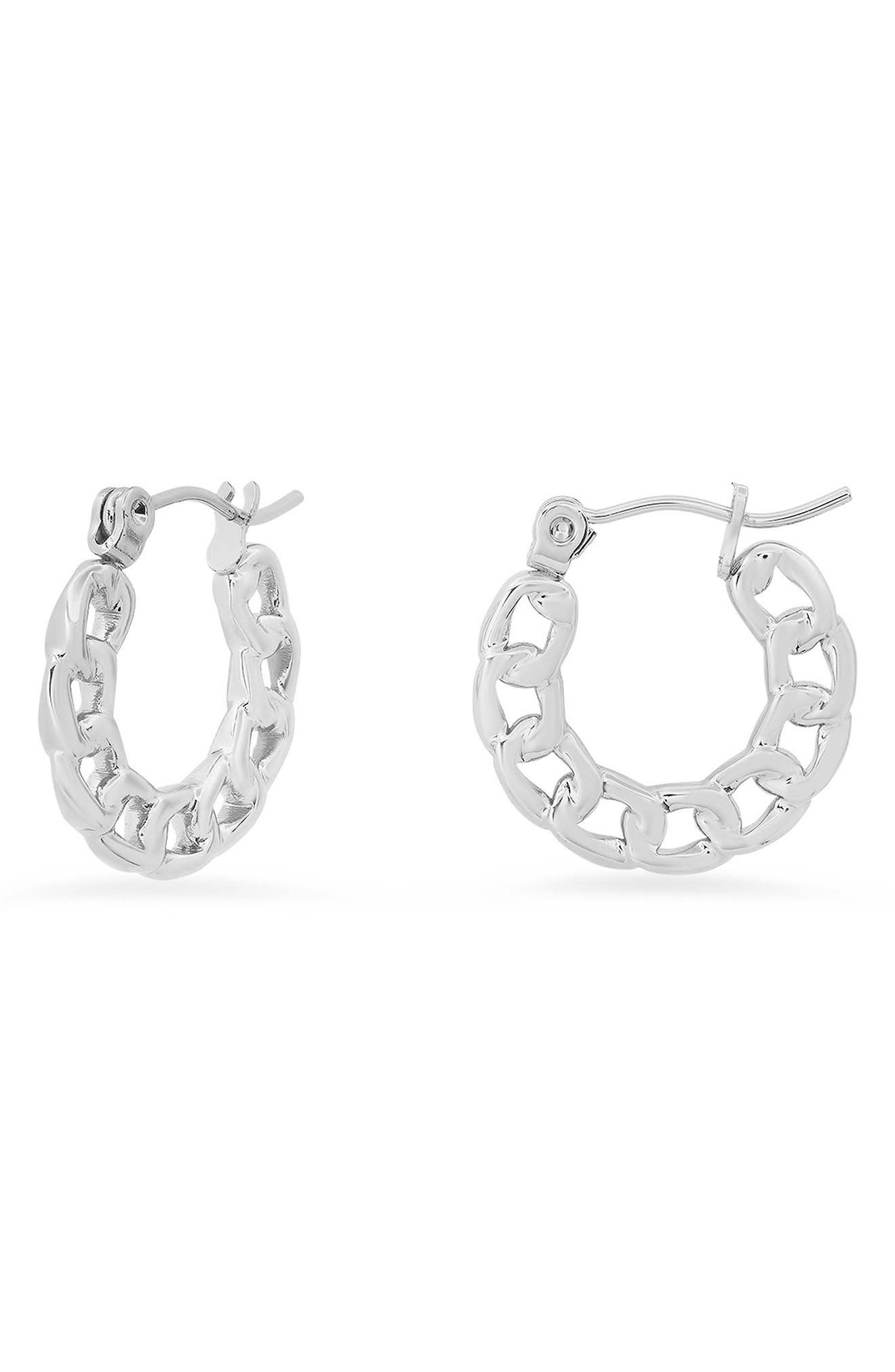 Cuban Link Hoop Earrings