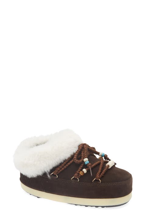Beaded Genuine Shearling Mule (Women)