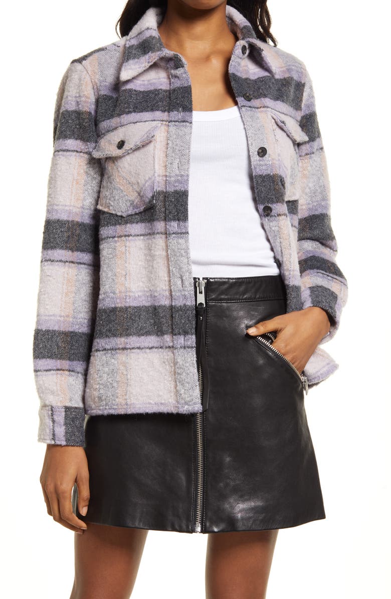 AllSaints Phoebe Plaid Shirt Jacket, Main, color,