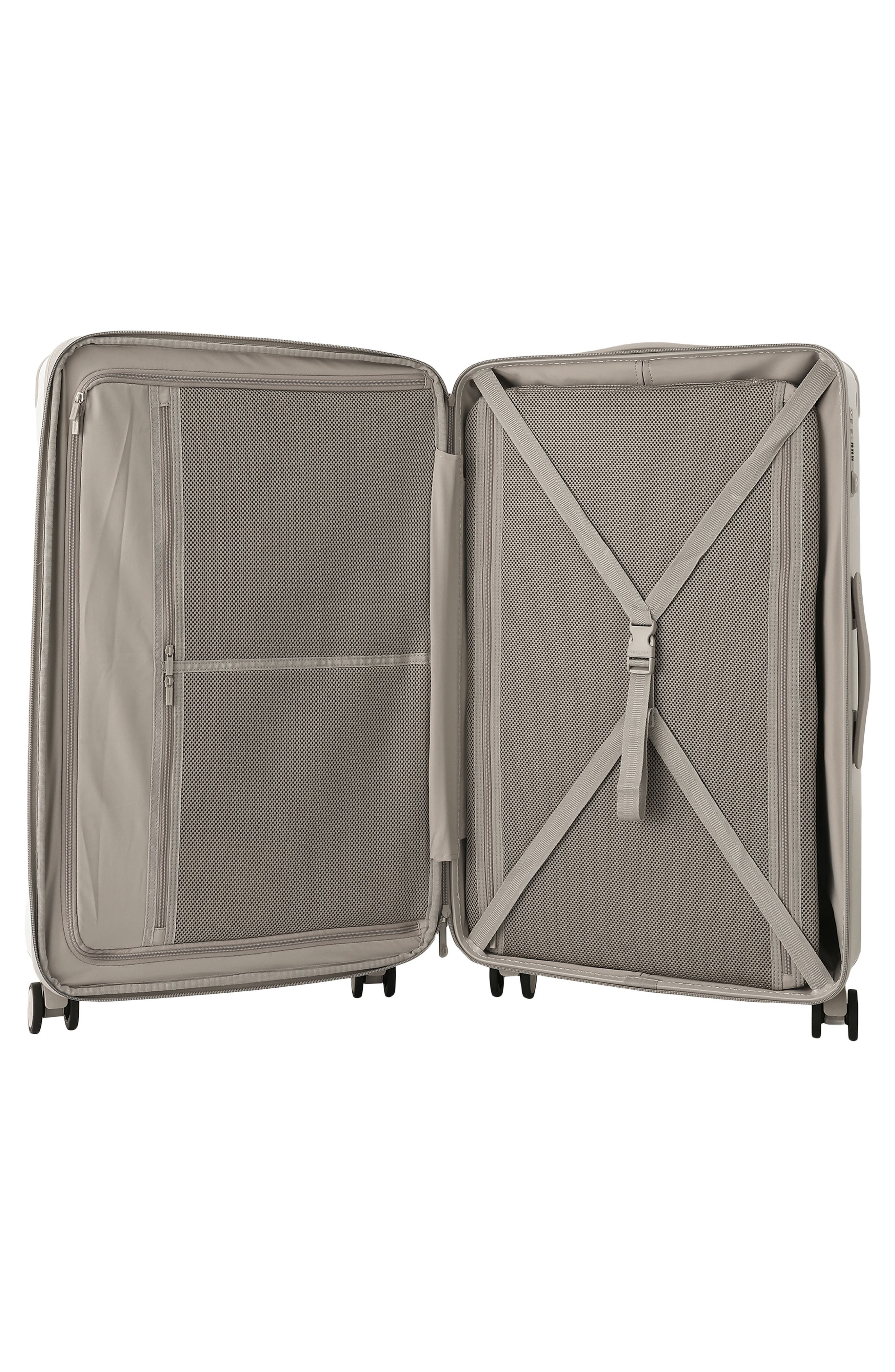 Hedgren Nostos Glossy Large Spinner Suitcase, Alternate, color, Pebble