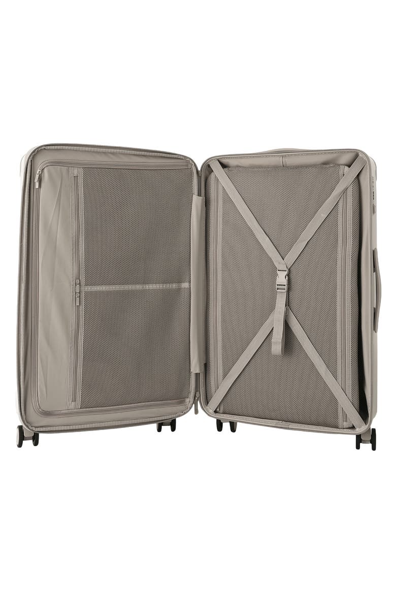 Nostos Glossy Large Spinner Suitcase, Alternate, color, PEBBLE