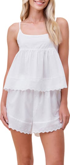 Millie Broderie Cotton Voile Short Pajamas