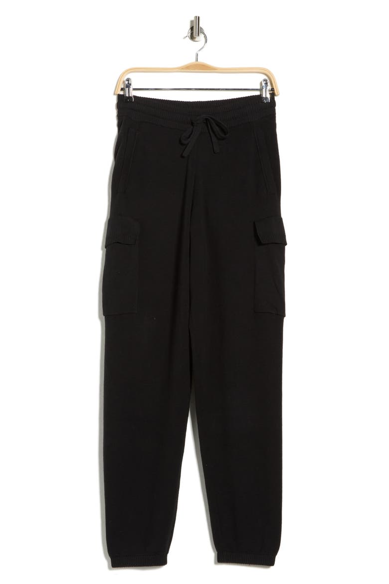 Chill Flow Sweater Knit Cargo Pants, Alternate, color, BLACK
