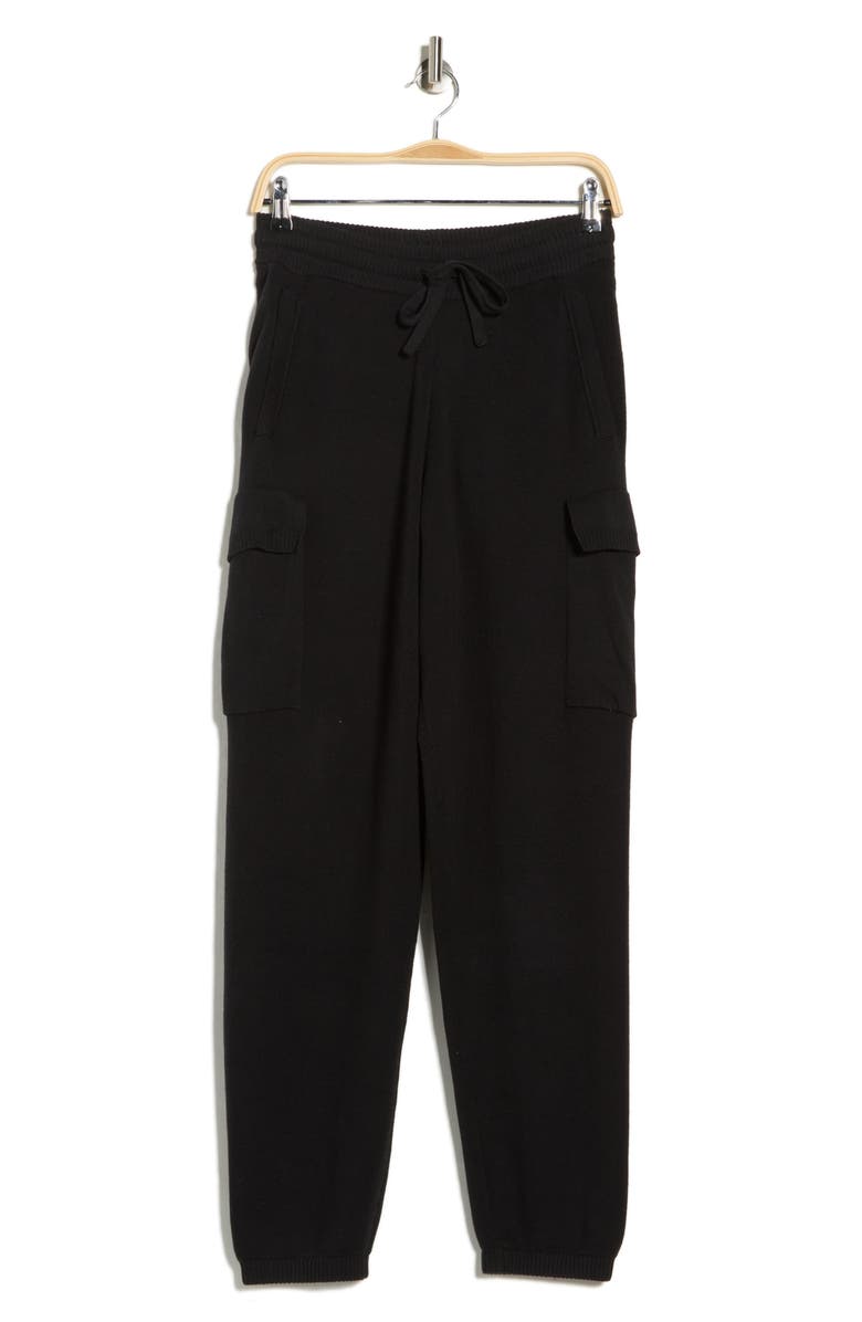 YOGALICIOUS Chill Flow Sweater Knit Cargo Pants, Alternate, color, Black