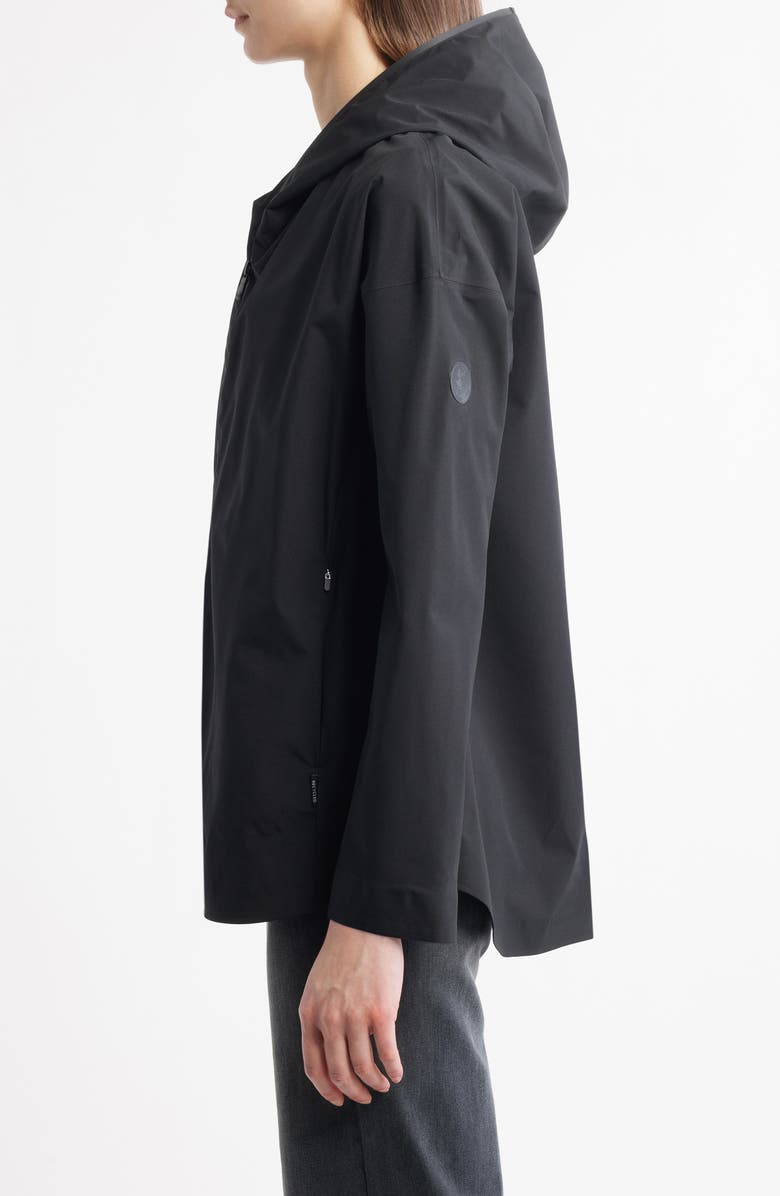 Save The Duck Dawa Water Repellent Hooded Rain Jacket, Alternate, color, Black