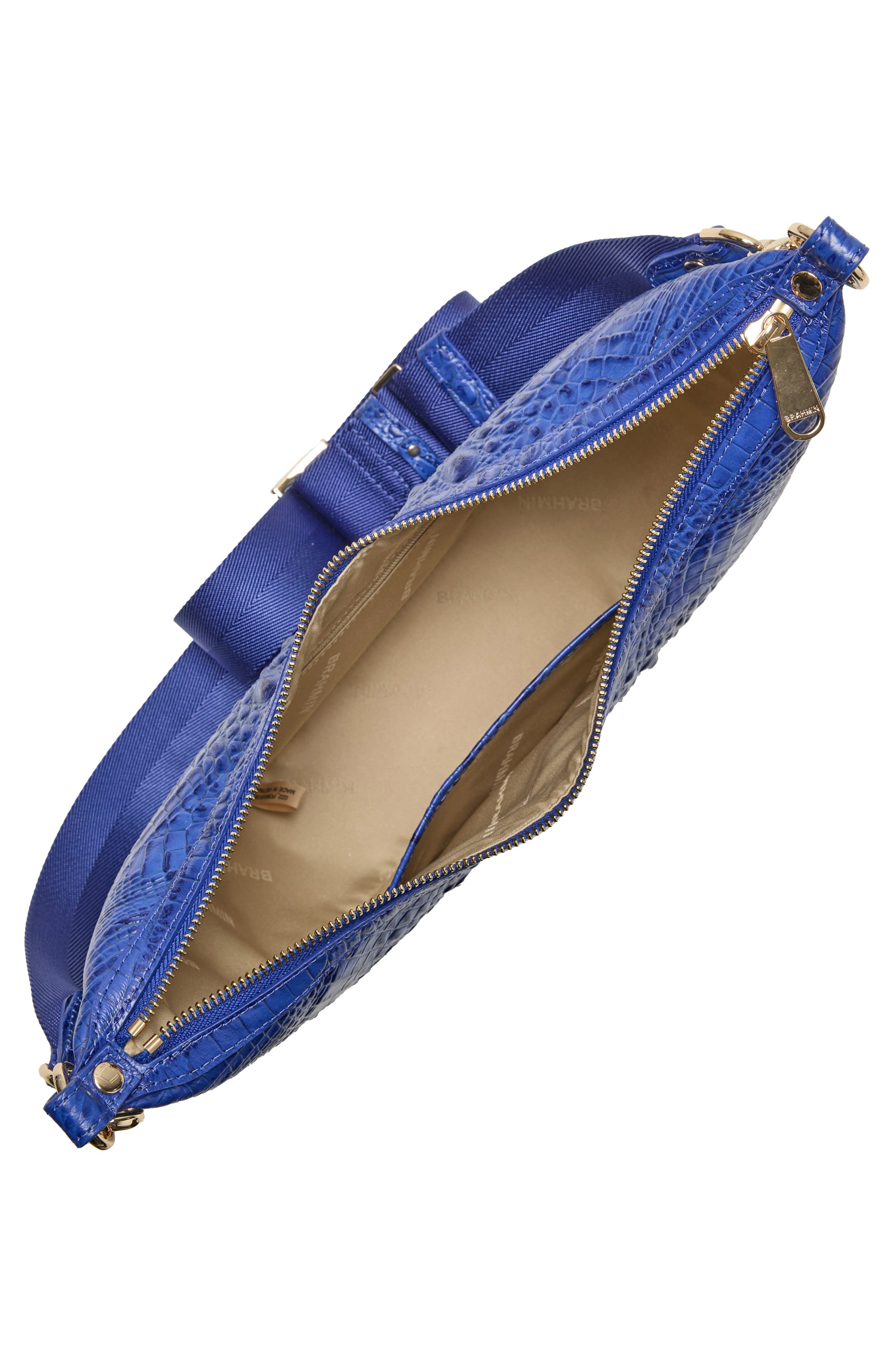 Brahmin Percy Croc Embossed Leather Shoulder Bag, Alternate, color, 