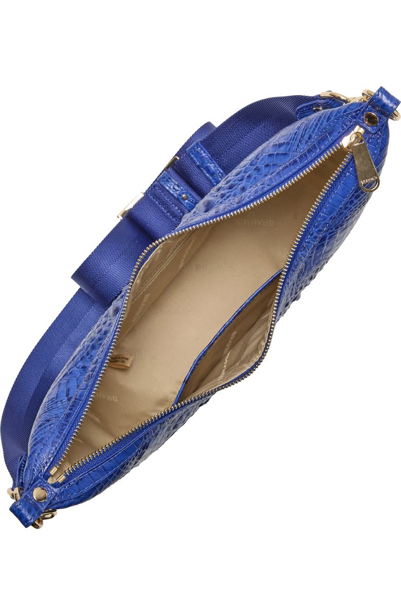 Brahmin Percy Croc Embossed Leather Shoulder Bag, Alternate, color,