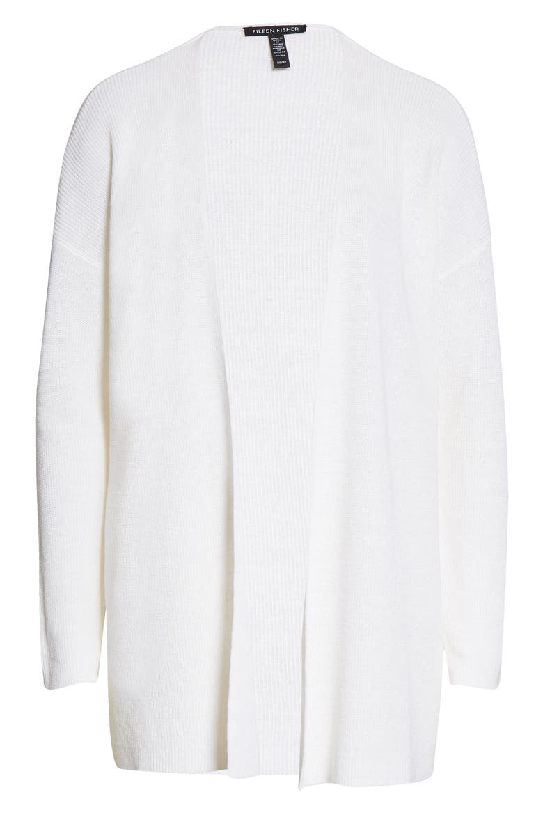Boxy Open Front Cardigan, Alternate, color, WHITE
