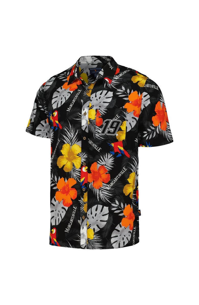 Margaritaville Men's Margaritaville Black Martin Truex Jr Island Life Floral Party Full-Button Shirt, Alternate, color, Black