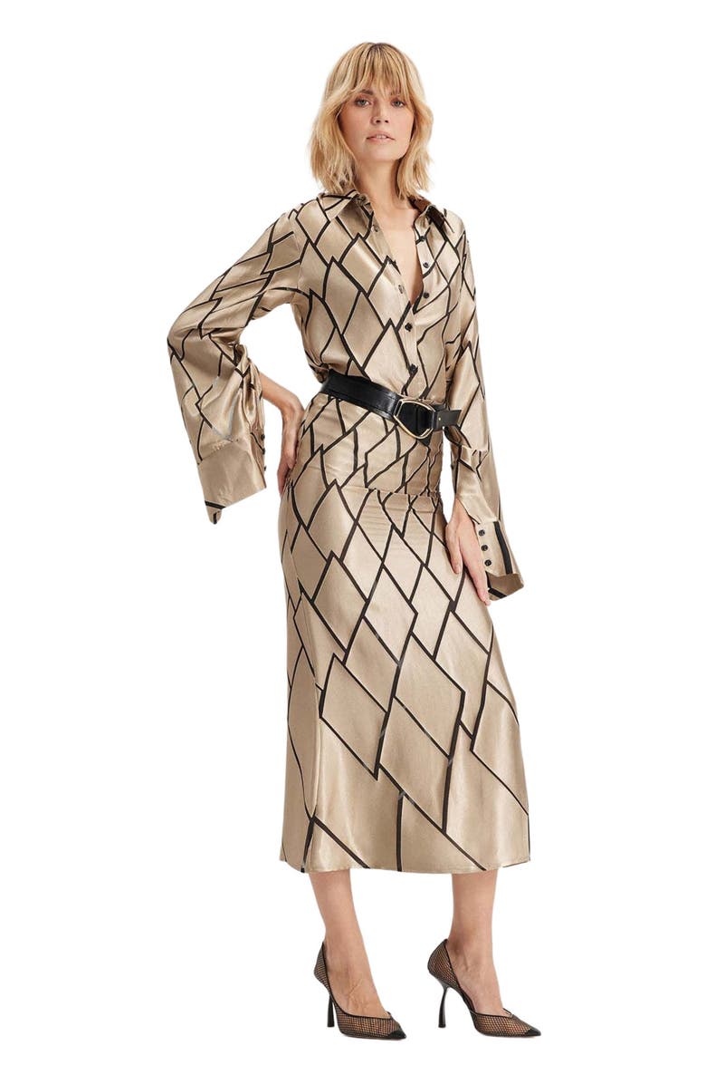 THEO The Label Theia Retro Burnout Boyfriend Shirt, Main, color, Sand