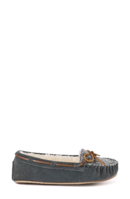 Minnetonka Cosi Faux Shearling Slipper In Gray