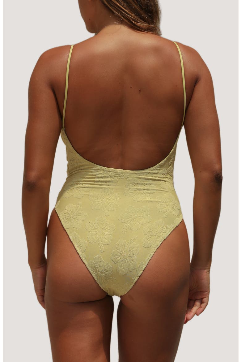 Surya One-Piece Swimsuit, Alternate, color, SOFT SAGE HIBISCUS TOWELING