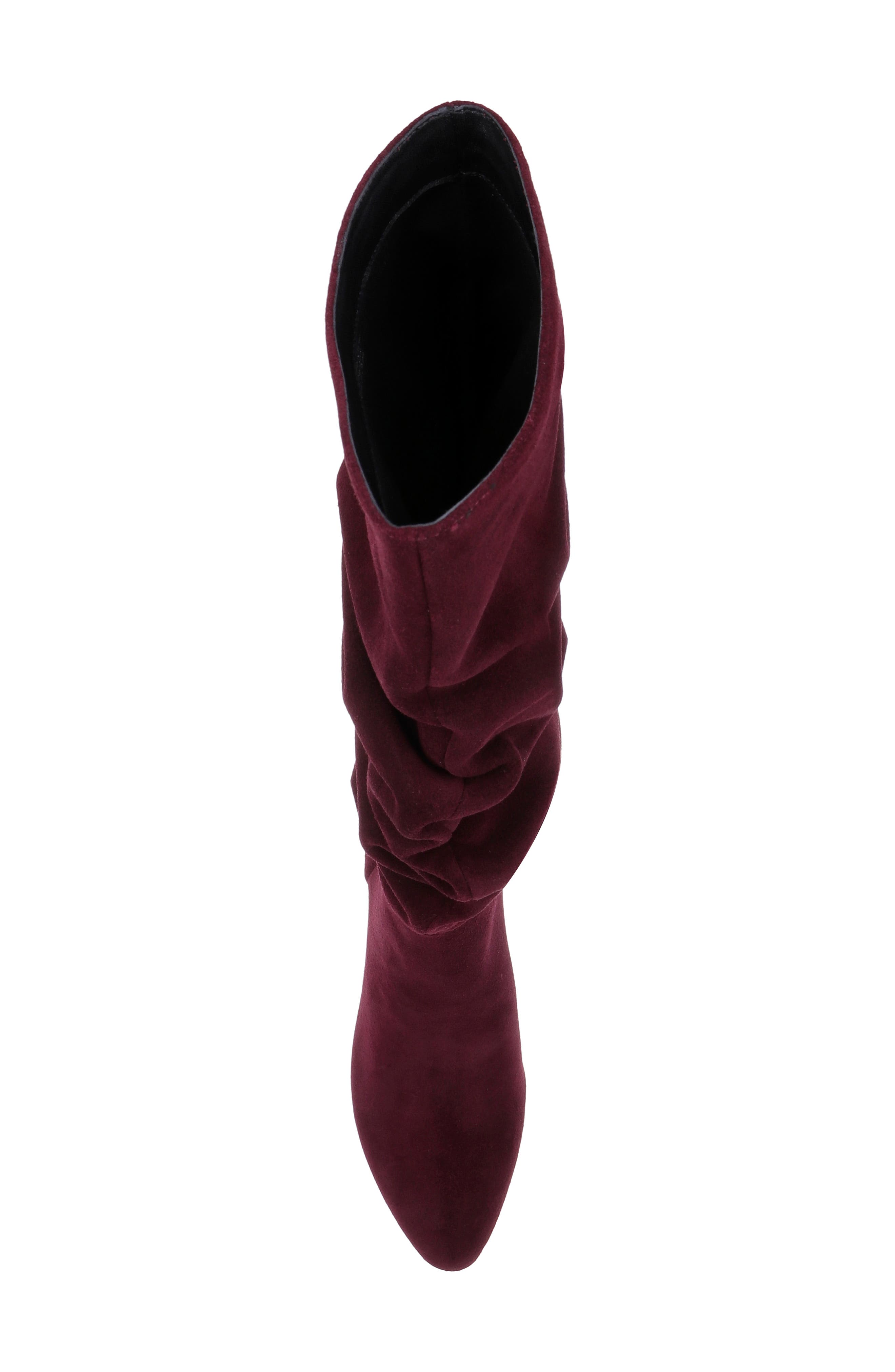 Fletcher Lace Knee High Boot, Alternate, color, BURGUNDY SUEDE