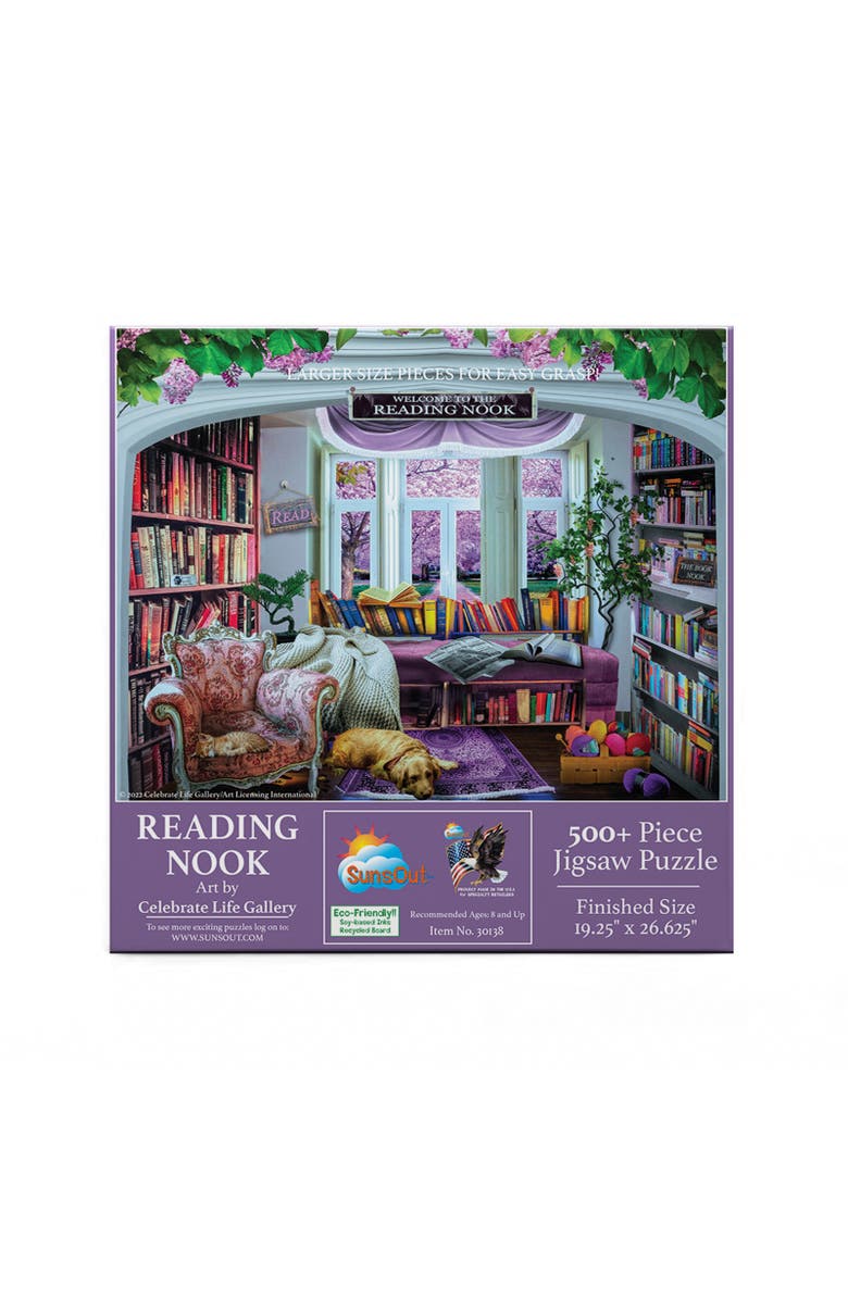 Sunsout Reading Nook 500 piece Jigsaw Puzzle for Adults Large Pieces, Alternate, color, Multicolor