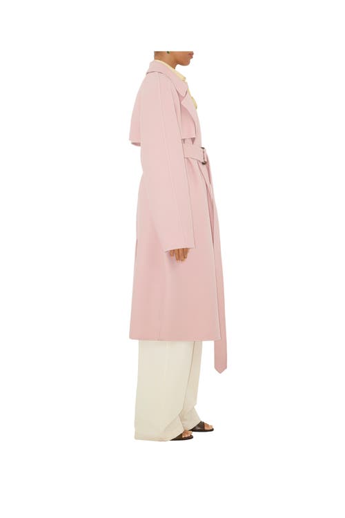 Burberry Cashmere Wrap Coat In Pink