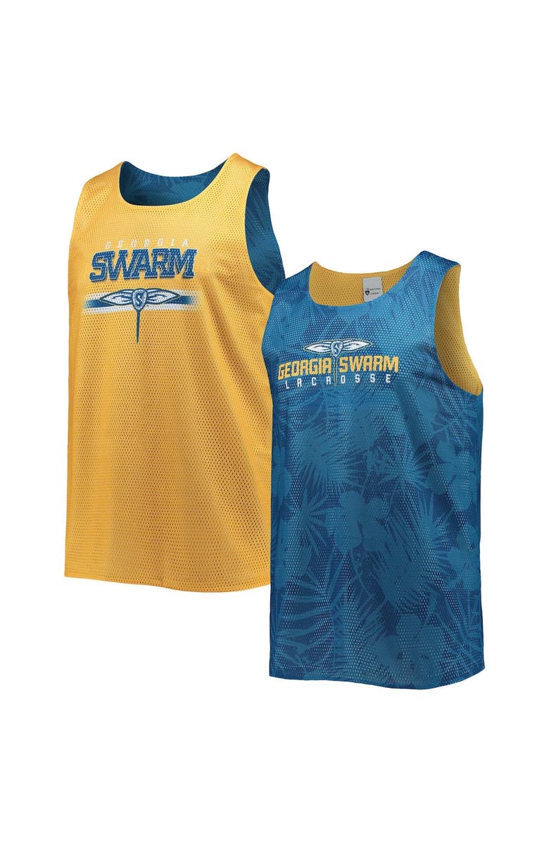 FOCO Men's FOCO Yellow/Navy Georgia Swarm Reversible Mesh Tank Top, Main, color, Yellow