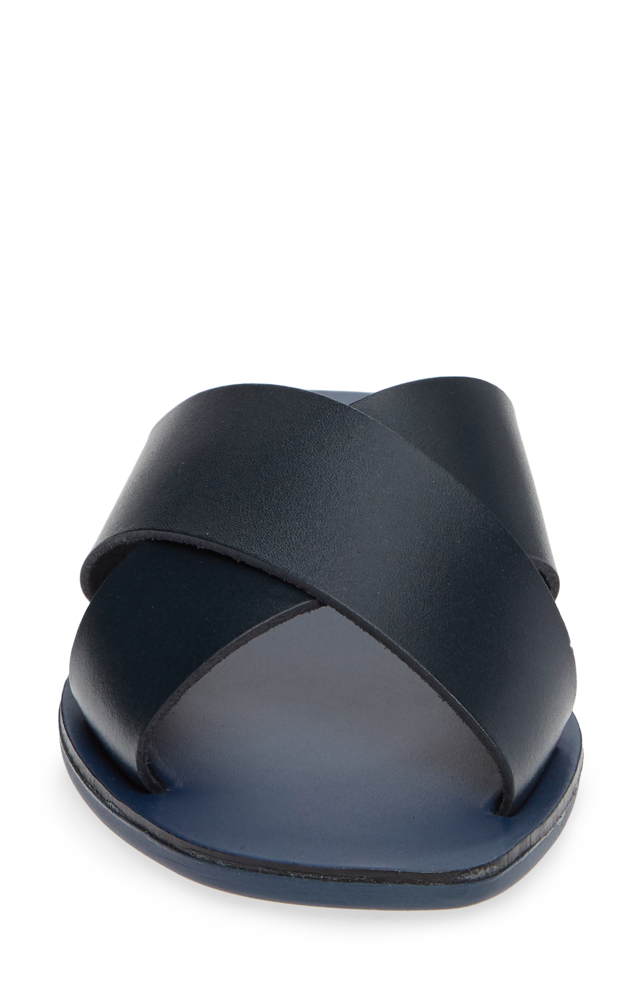 Total Relaxation Slide Sandal, Alternate, color, NAVY LEATHER