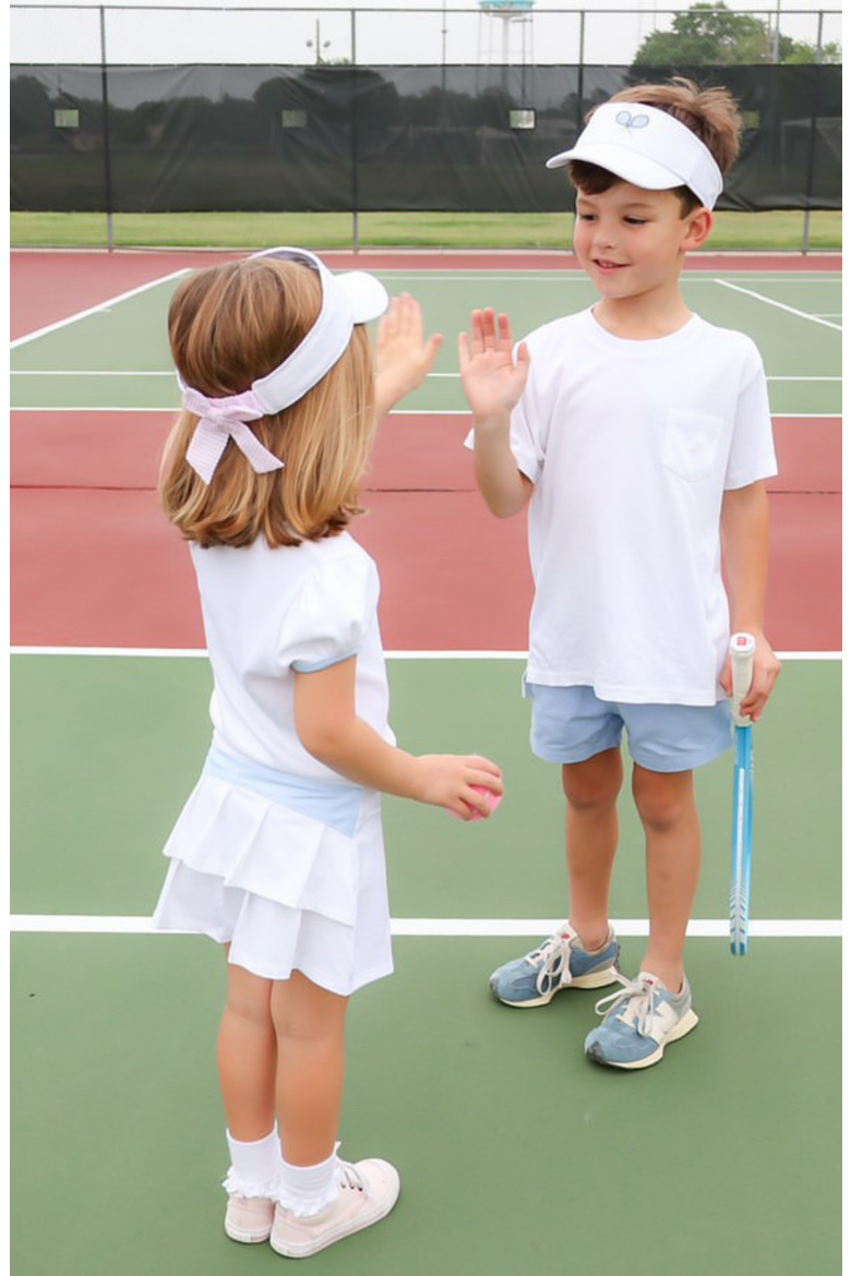 Tennis Rackets Twill Bow Visor, Alternate, color, White