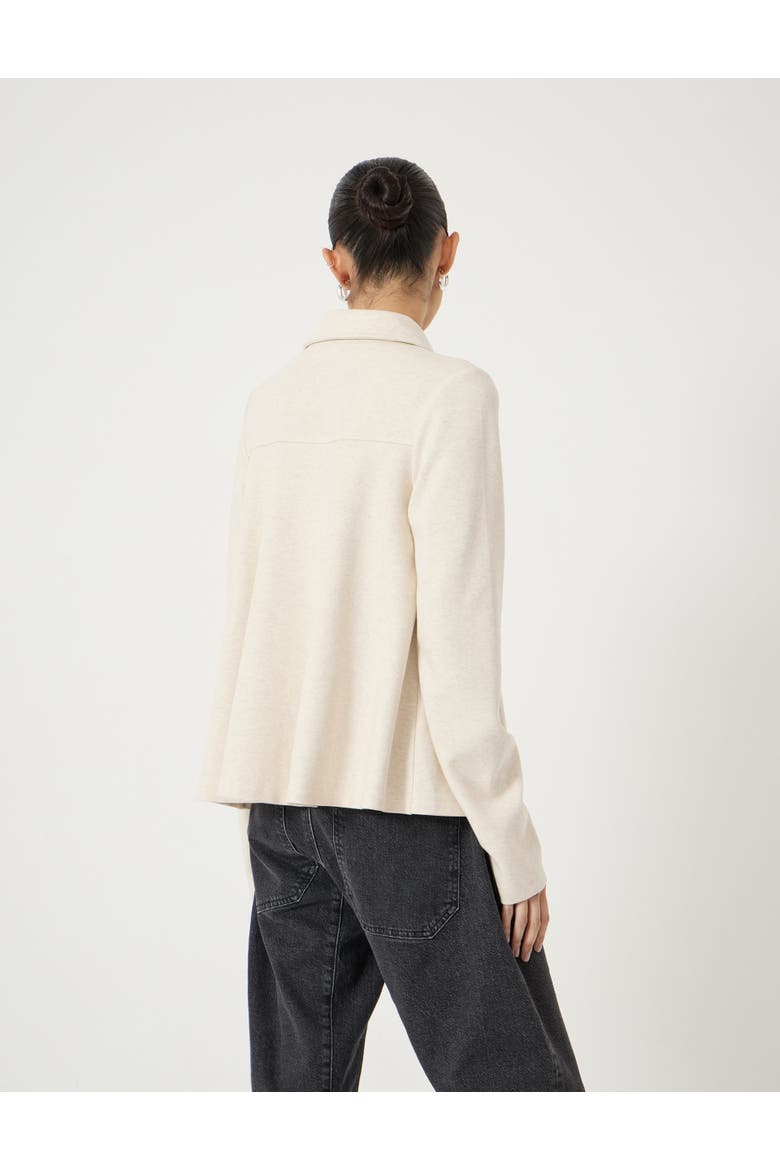Noa Button A-Line Polo Top, Alternate, color, Oatmeal Marl