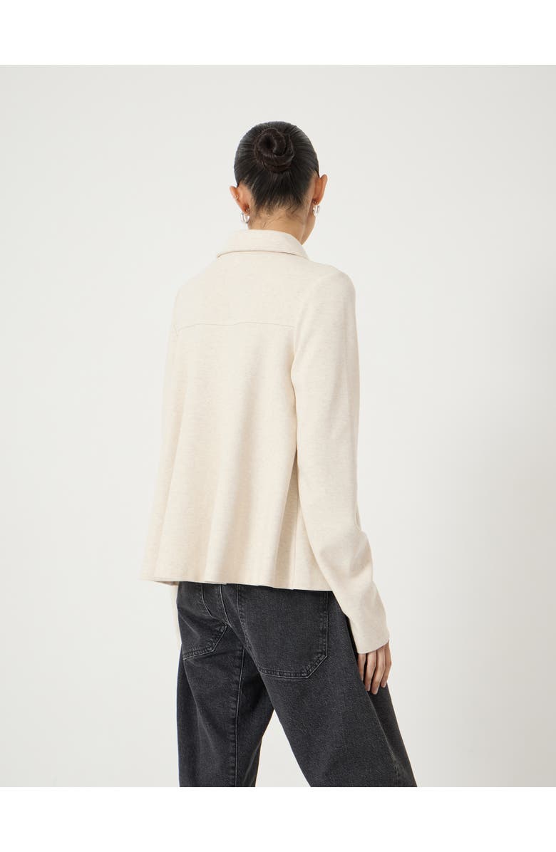 Hush Noa Button A-Line Polo Top, Alternate, color, Oatmeal Marl