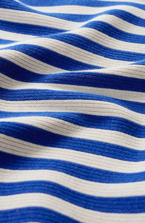 Seasalt Cornwall Makers Stripe Rib Organic Cotton Sweater In Knit Mini Cornish Ink Chalk