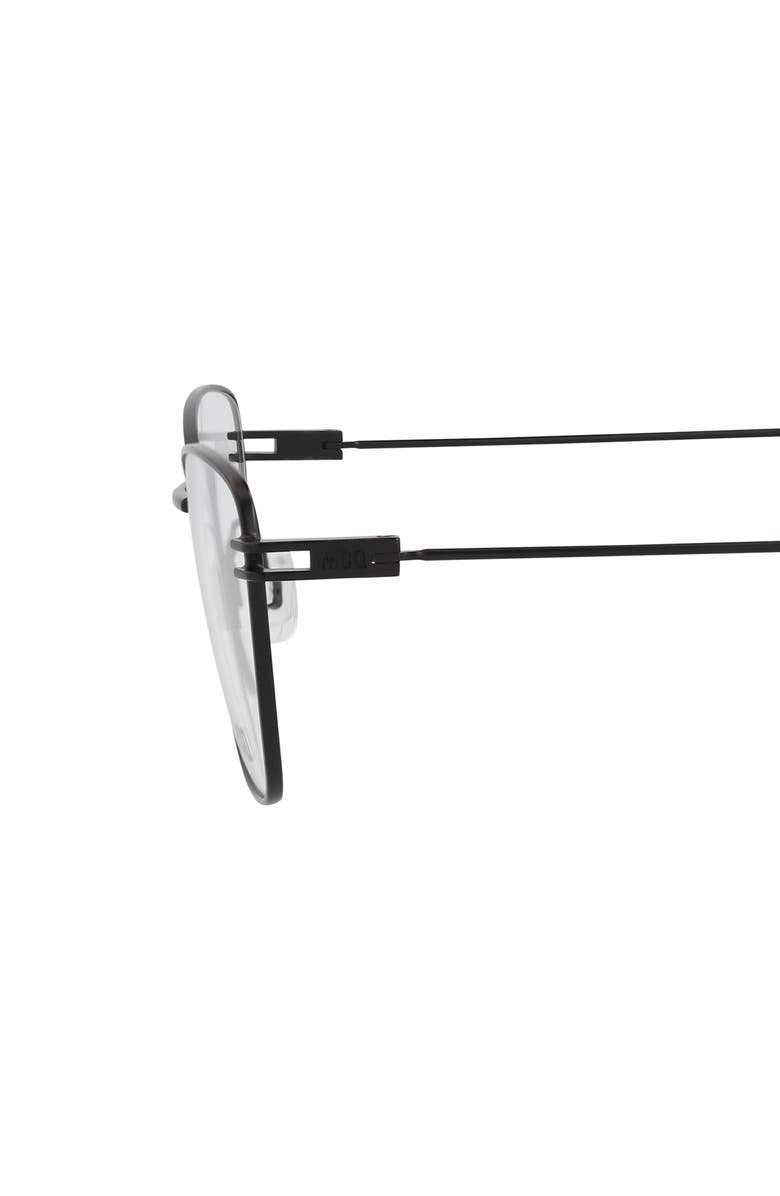 McQueen 55mm Cat Eye Optical Glasses, Alternate, color, Black Black Transparent