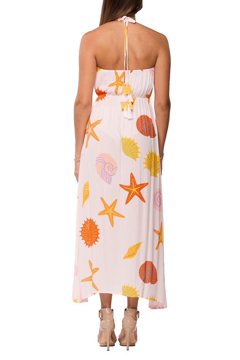 Halter Cover-Up Dress, Alternate, color, CORAL