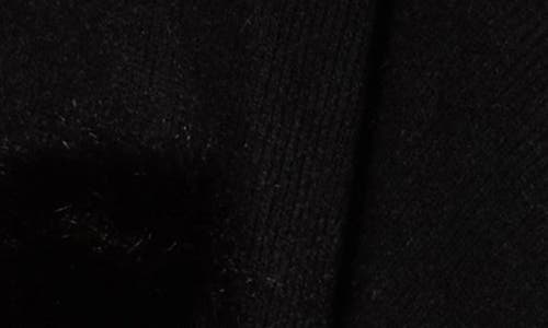 Patrizia Luca Faux Fur Trim Sweater Wrap In Black