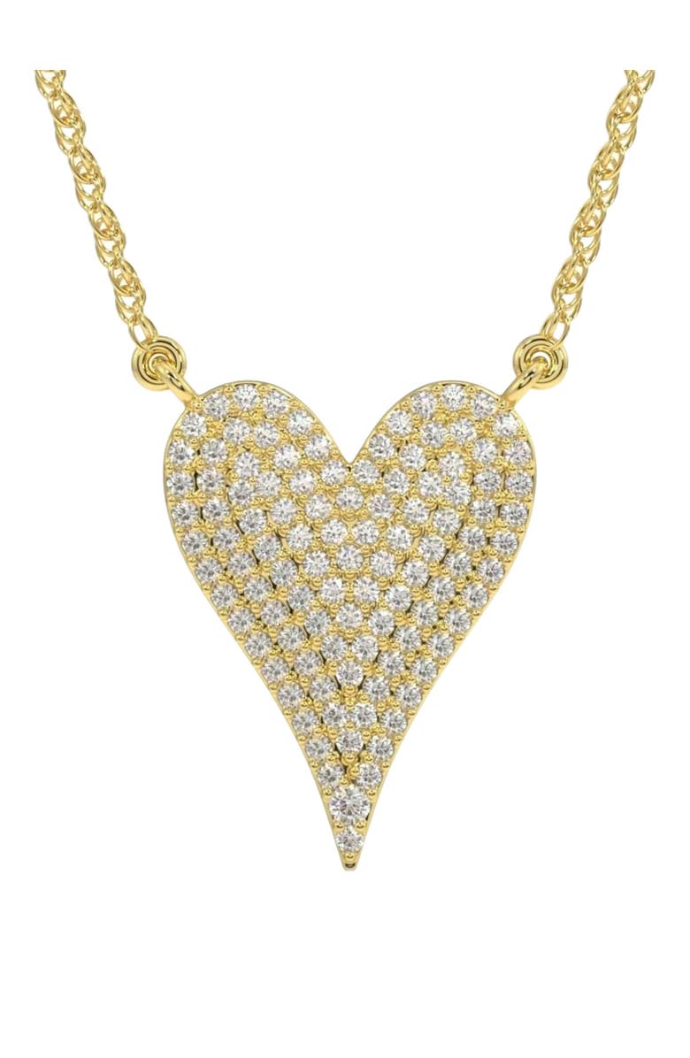 Bliss Diamond 1Ct Heart shape Natural Diamond Pave Pendant in or Gold Necklace, Main, color, 