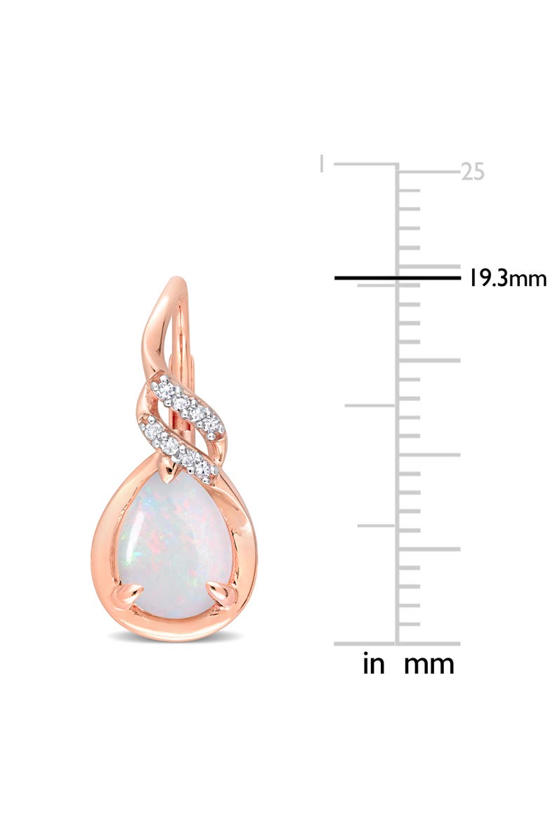 Opal & Diamond Leverback Earrings 10K, Alternate, color, 10k Rose Gold