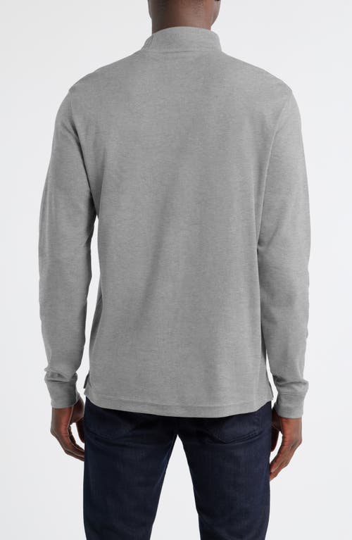 Scott Barber Pima Cotton Interlock Mock Neck Top In Gray