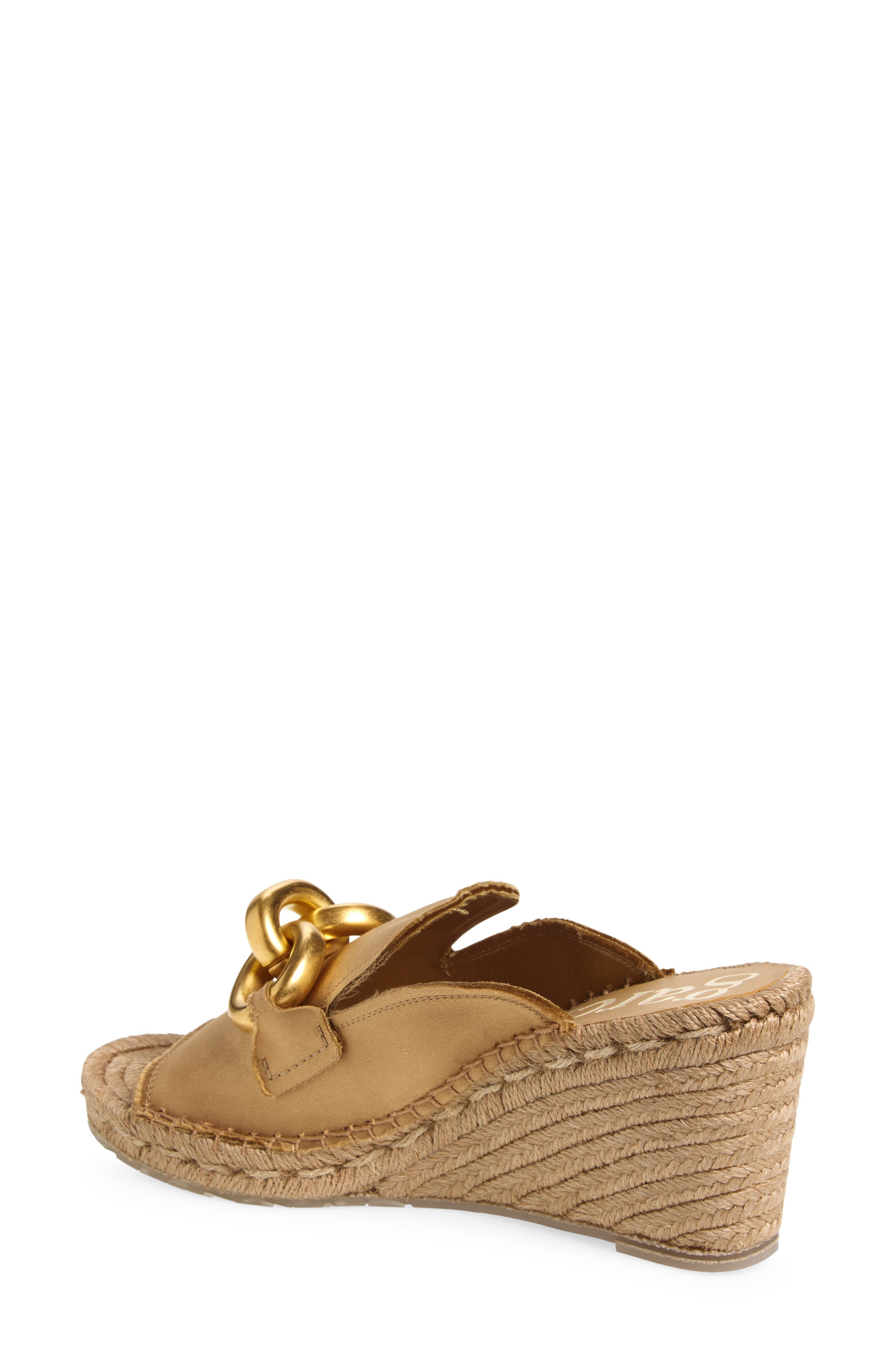 Pedro Garcia Oliveta Platform Wedge Sandal, Alternate, color, Brulee Satin-Gold