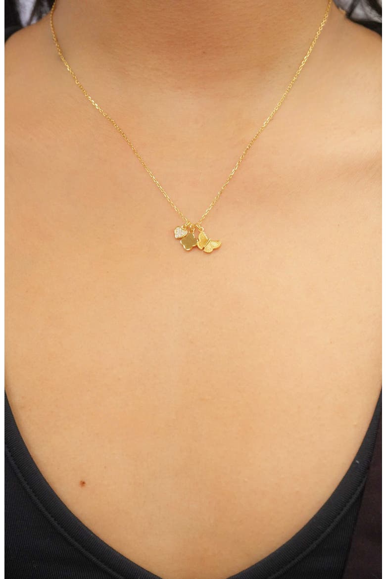 Dainty Charm Necklace, Alternate, color, GOLD