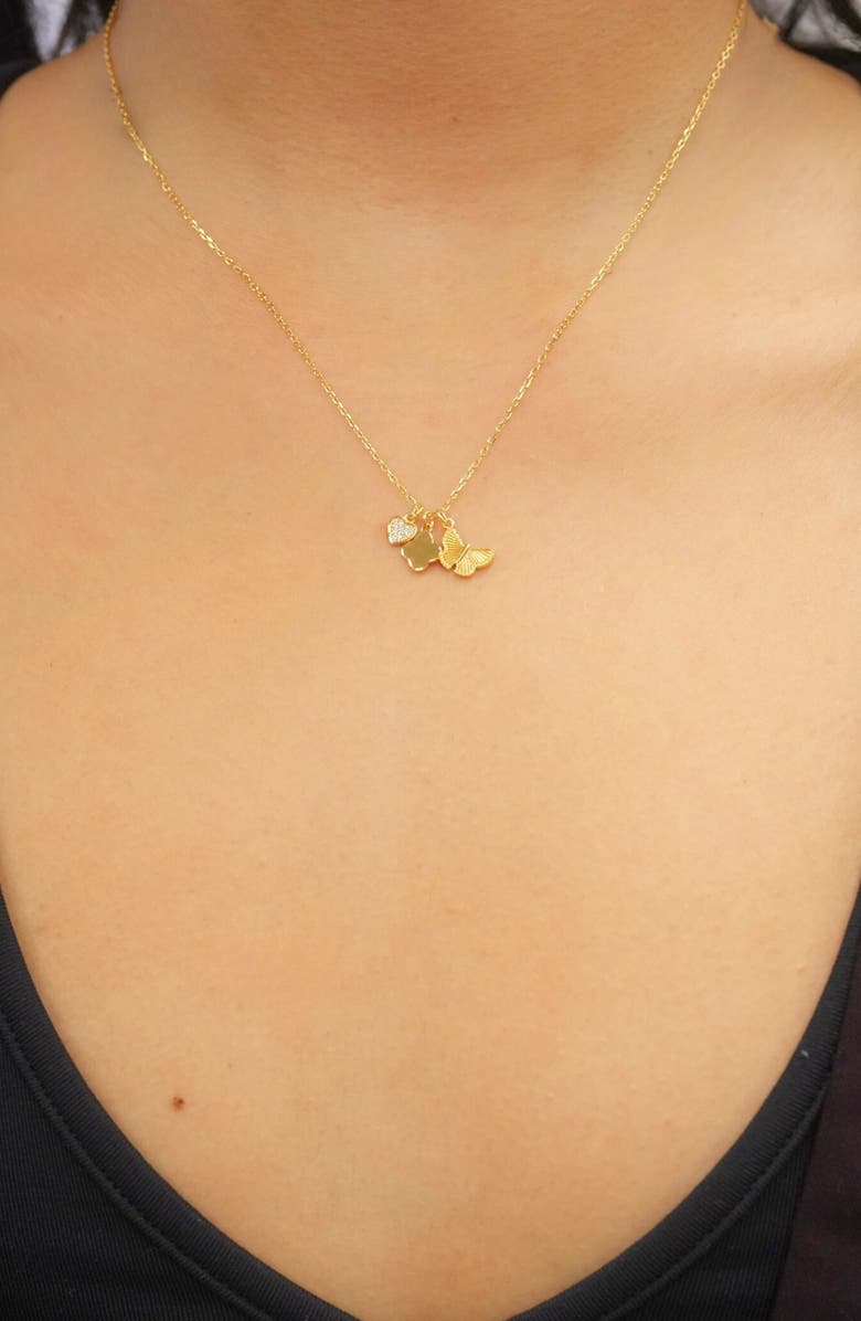 Argento Vivo Sterling Silver Danity Charm Necklace, Alternate, color, Gold