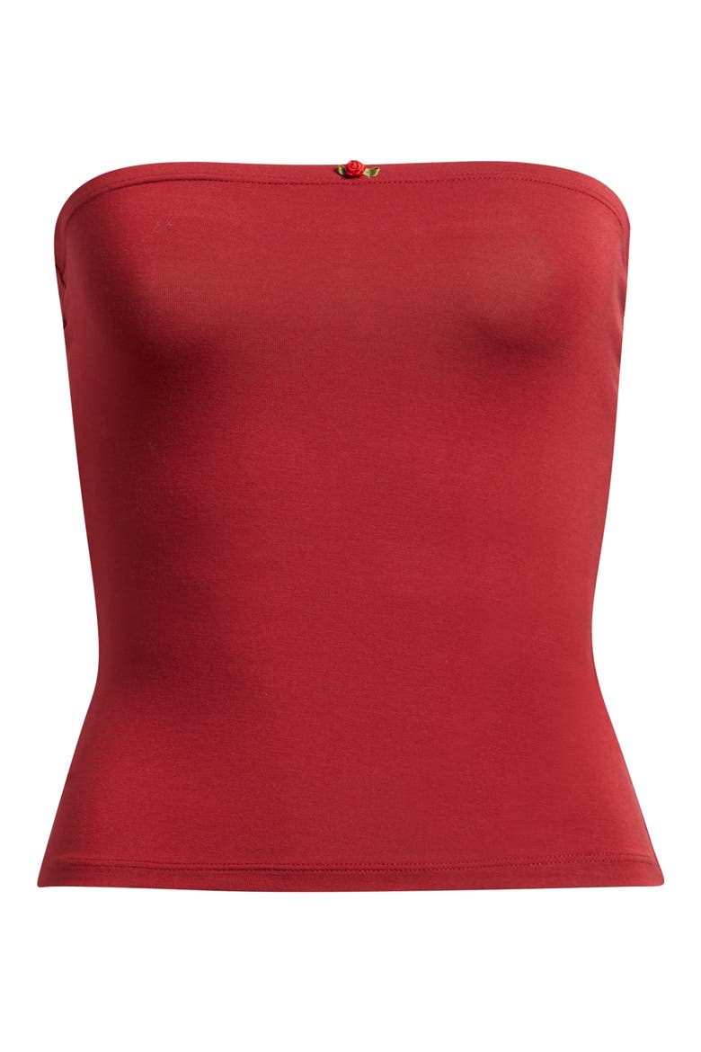 Scarlett Quinn Strapless Top, Alternate, color, DEEP RED