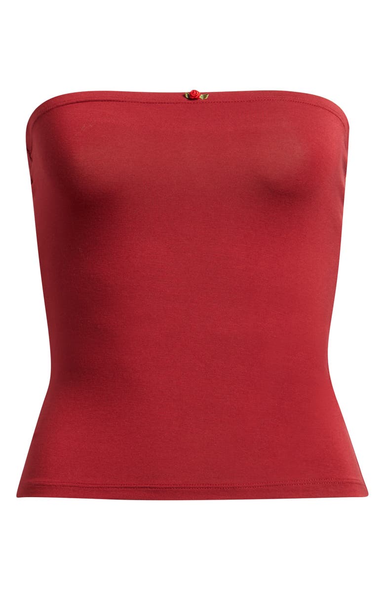HAPPY CAMP3R Scarlett Quinn Strapless Top, Main, color, Deep Red